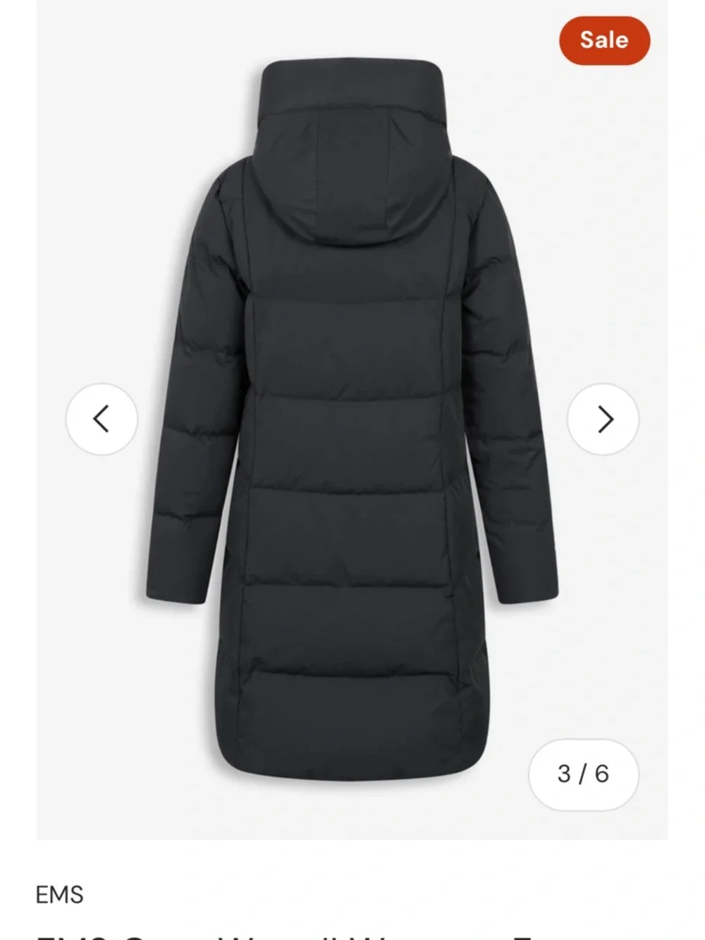 EMS Cozy Wrap II Women’s Extreme Down Jacket — Black Hooded Puffer Coat Size 16 - Picture 2 of 8
